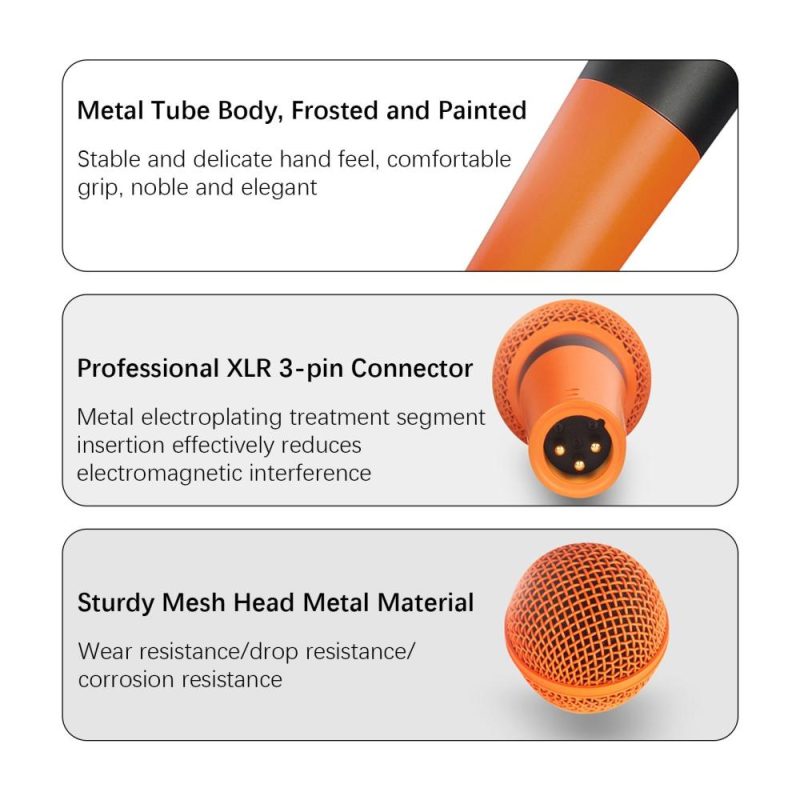 Pro Audio Equipment |   AD-58 Profession Dynamic Microphone Wired Mic Orange Musical Instruments Orange