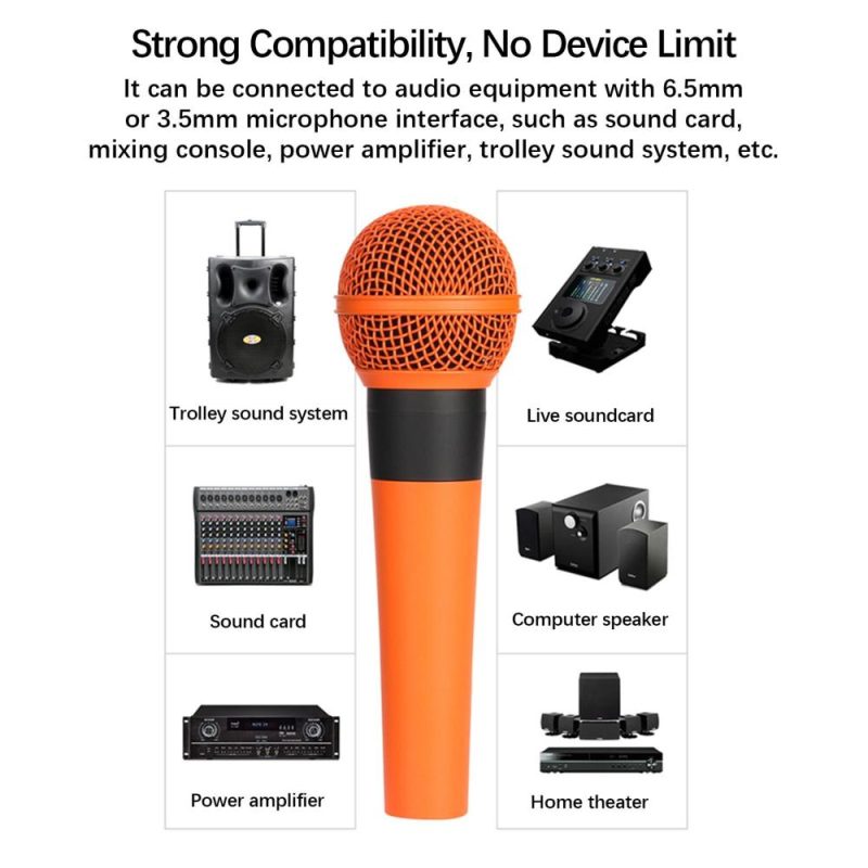 Pro Audio Equipment |   AD-58 Profession Dynamic Microphone Wired Mic Orange Musical Instruments Orange