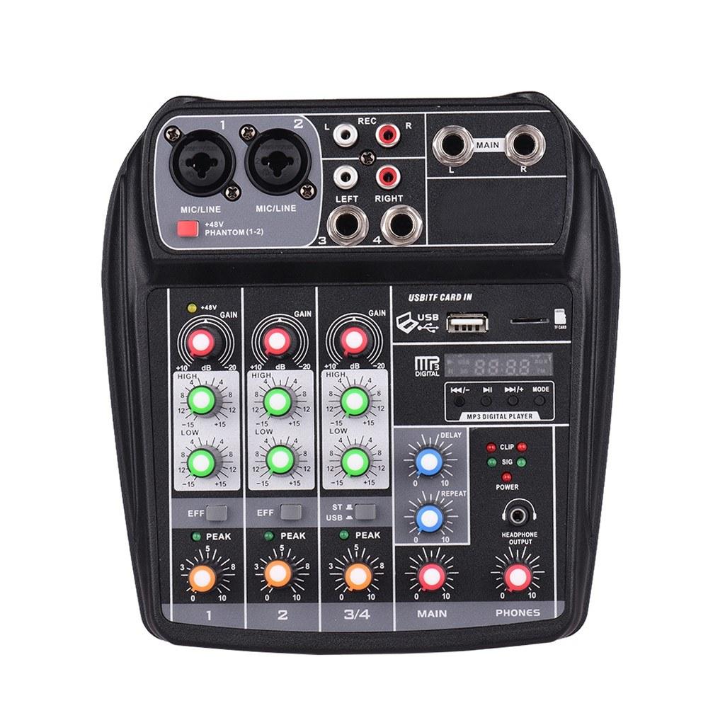 Pro Audio Equipment |   AI-4 Compact Sound Card Mixing Console Digital Audio Mixer Black Musical Instruments Black