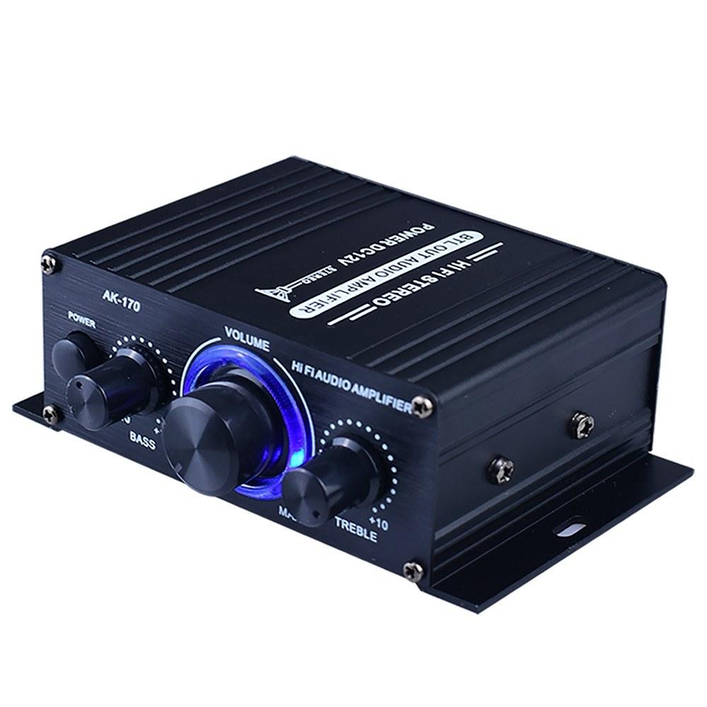 Pro Audio Equipment |   AK170 Mini Audio Power Amplifier Portable Sound Amplifier Speaker Amp for Car and Home Black Musical Instruments Black