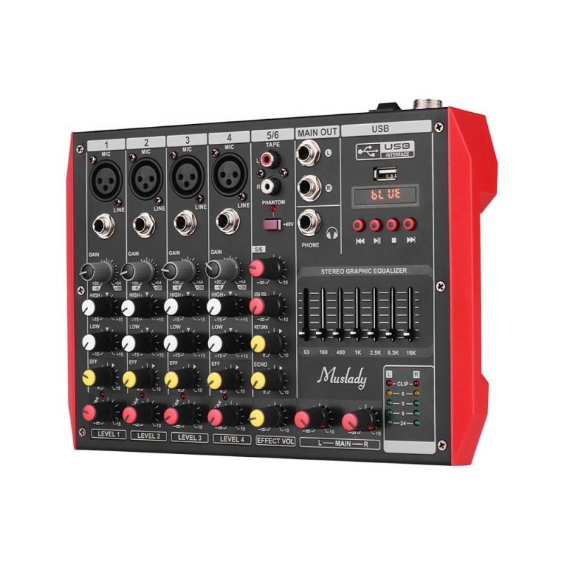 Pro Audio Equipment |   D4 Portable 4-Channel Mixing Console Mixer Musical Instruments Pro Audio Equipment