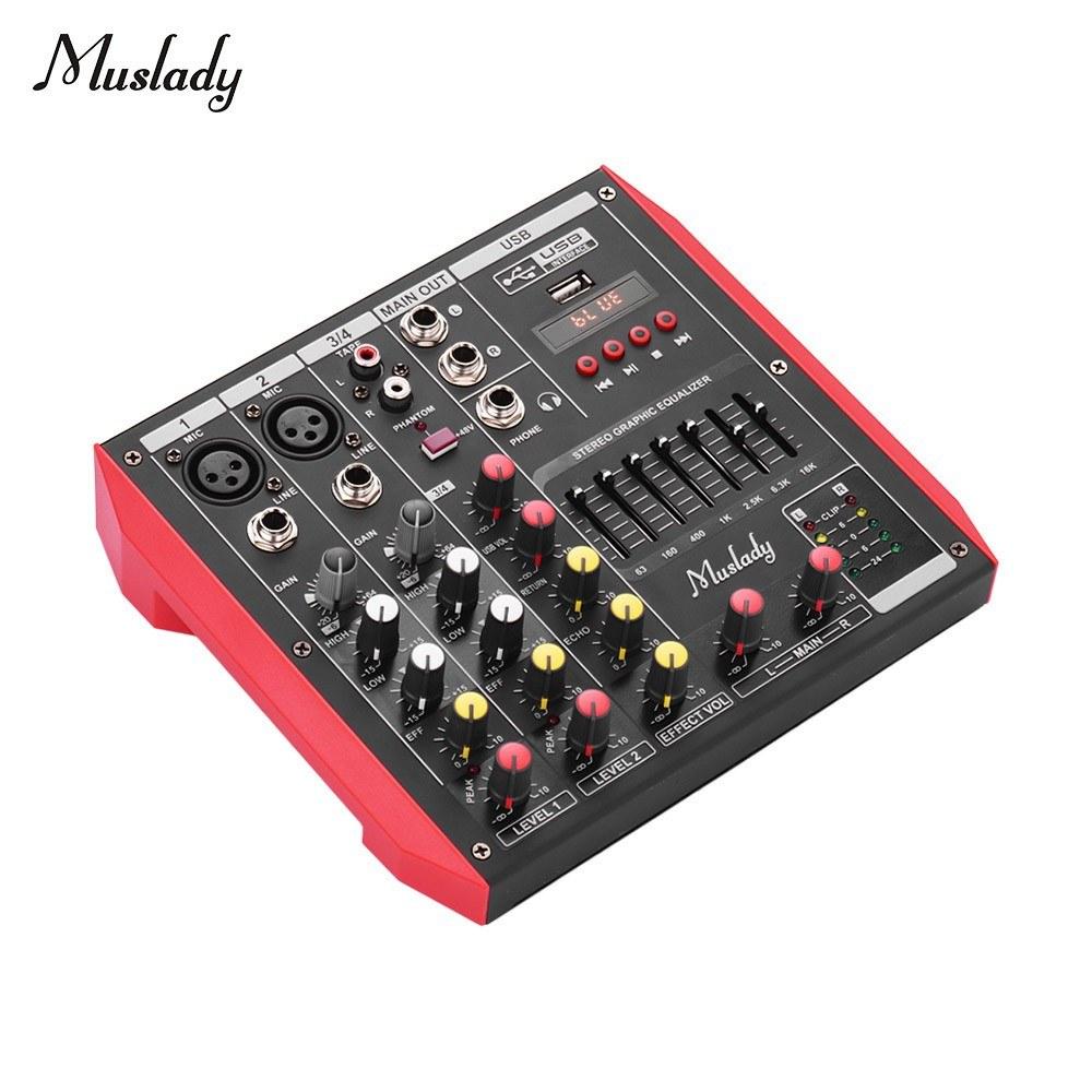 Pro Audio Equipment |   D4 Portable 4-Channel Mixing Console Mixer Musical Instruments Pro Audio Equipment