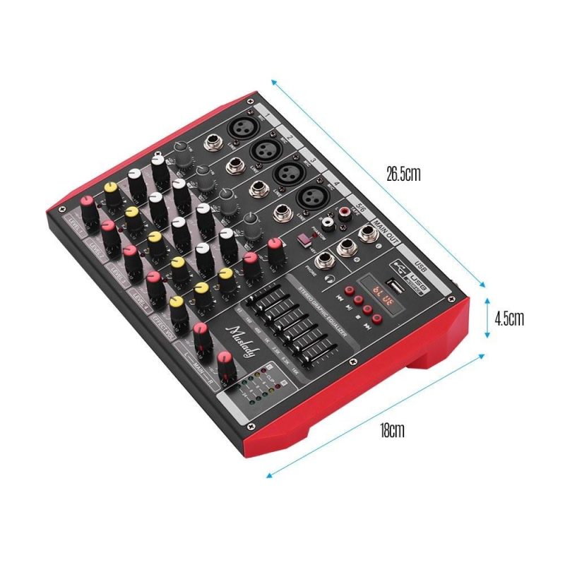 Pro Audio Equipment |   D4 Portable 4-Channel Mixing Console Mixer Musical Instruments Pro Audio Equipment