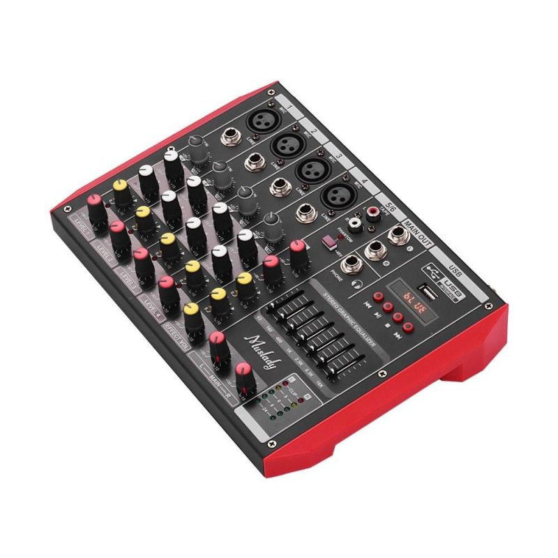 Pro Audio Equipment |   D4 Portable 4-Channel Mixing Console Mixer Musical Instruments Pro Audio Equipment