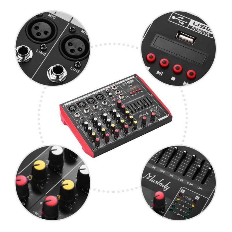 Pro Audio Equipment |   D4 Portable 4-Channel Mixing Console Mixer Musical Instruments Pro Audio Equipment