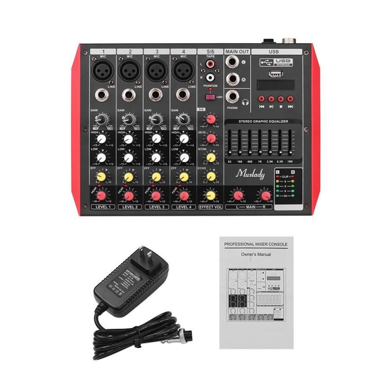 Pro Audio Equipment |   D4 Portable 4-Channel Mixing Console Mixer Musical Instruments Pro Audio Equipment