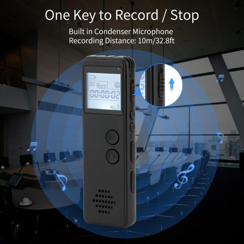 Pro Audio Equipment |   Digital Voice Recorder Voice Activated Recorder Noise Reduction MP3 Player HD Recording 10h Continuous Recording for Meeting Lecture Interview Class MP3 WAV Record Musical Instruments Pro Audio Equipment