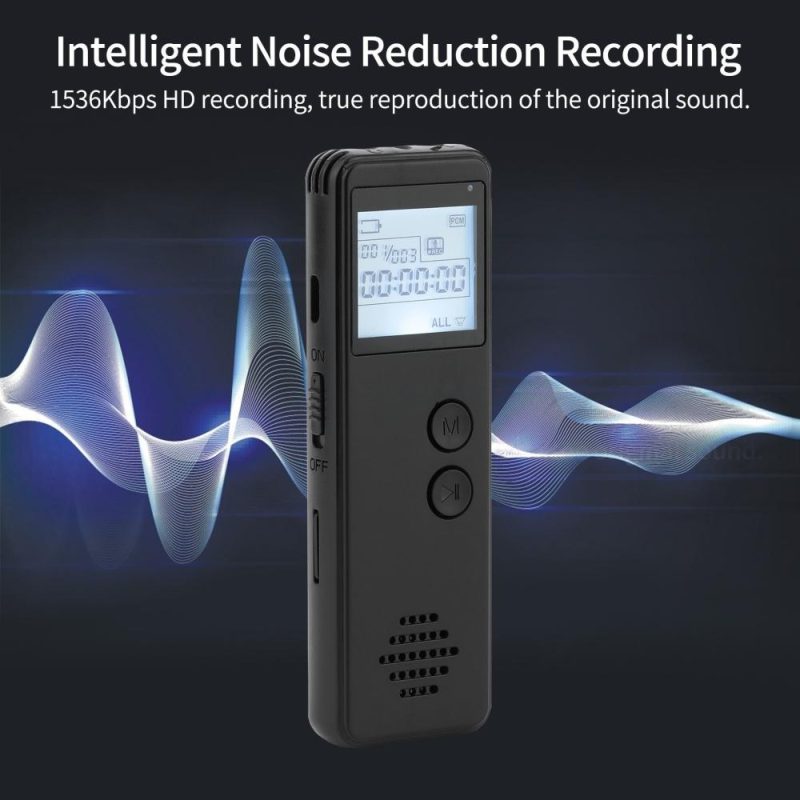 Pro Audio Equipment |   Digital Voice Recorder Voice Activated Recorder Noise Reduction MP3 Player HD Recording 10h Continuous Recording for Meeting Lecture Interview Class MP3 WAV Record Musical Instruments Pro Audio Equipment