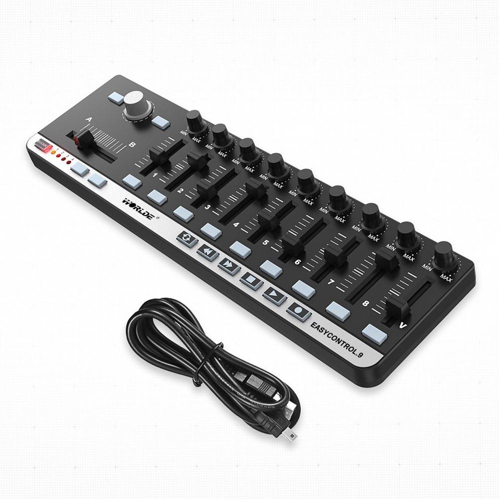 Pro Audio Equipment |   EasyControl.9 / Portable Mini USB Slim-Line MIDI Controller Black Musical Instruments Black