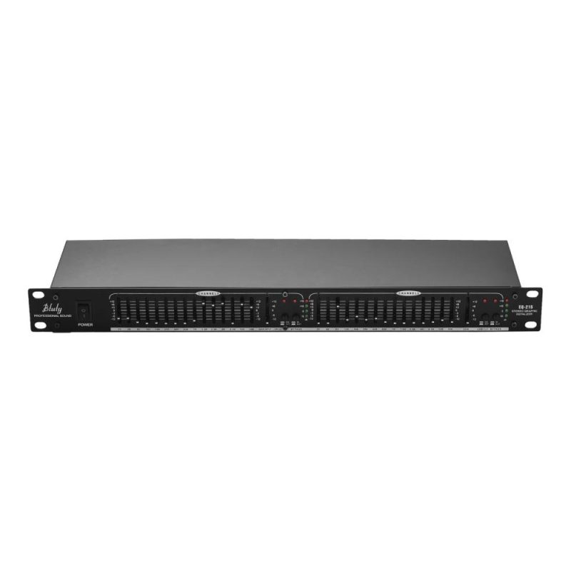 Pro Audio Equipment |   EQ-215 Dual Channel 15-Band Equalizer 1U Rack Mount 2-channel Stereo Graphic Equalizer Black Musical Instruments Black