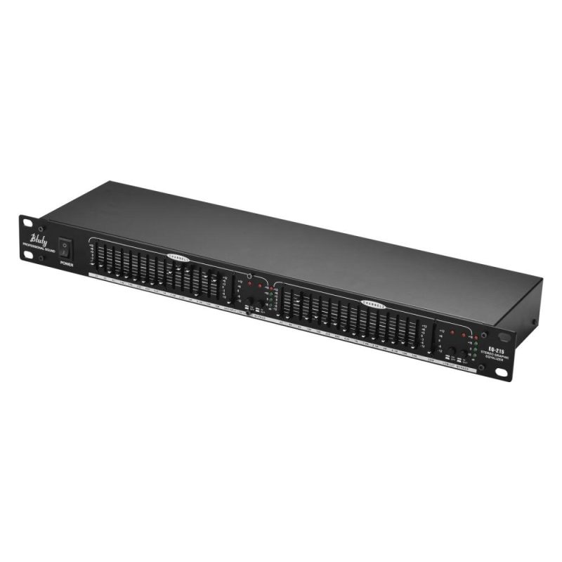 Pro Audio Equipment |   EQ-215 Dual Channel 15-Band Equalizer 1U Rack Mount 2-channel Stereo Graphic Equalizer Black Musical Instruments Black