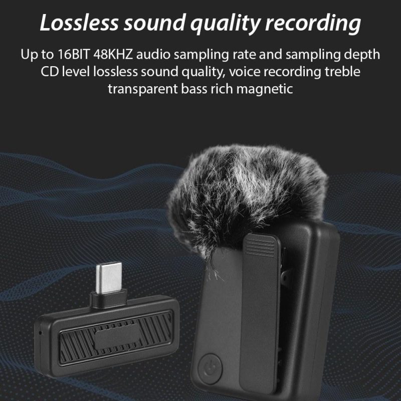 Pro Audio Equipment |   J8 Wireless Microphone Professional Lapel Clip-on Microphone -Type-C Plug Musical Instruments Pro Audio Equipment