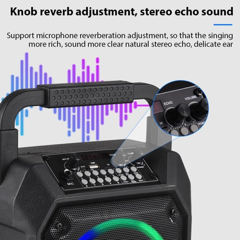 Pro Audio Equipment |   K6S Mini Karaoke Machine Wireless Microphone and Speaker Set with 2 Microphone Black Musical Instruments Black