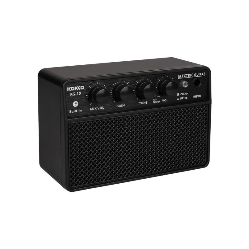 Pro Audio Equipment |   KG-10 10W Small Electric Guitar Amp Mini Portable Guitar Practice Speaker Guitar Amplifier Black Musical Instruments Black