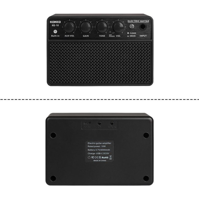 Pro Audio Equipment |   KG-10 10W Small Electric Guitar Amp Mini Portable Guitar Practice Speaker Guitar Amplifier Black Musical Instruments Black