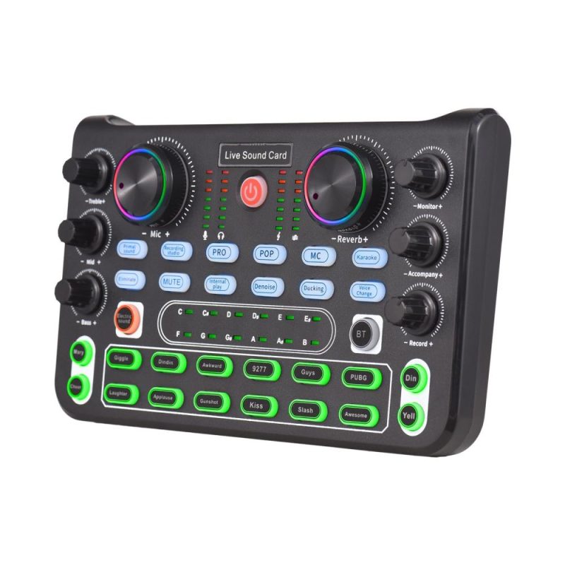 Pro Audio Equipment |   Live Sound Card Audio Mixer Recording Desktop Singing DC 5V 44.1KHz Noise Reduction Black Musical Instruments Black