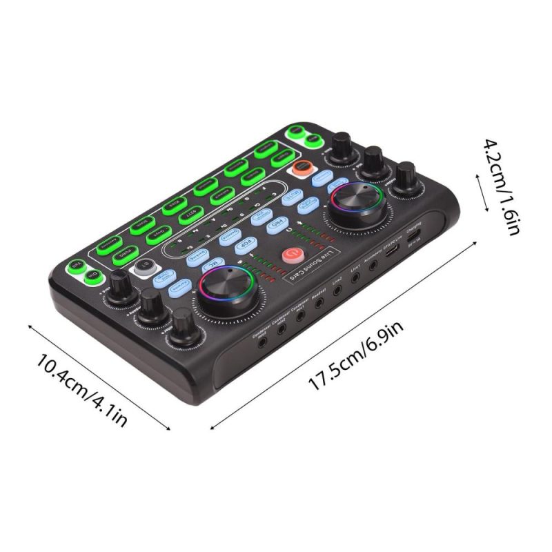 Pro Audio Equipment |   Live Sound Card Audio Mixer Recording Desktop Singing DC 5V 44.1KHz Noise Reduction Black Musical Instruments Black