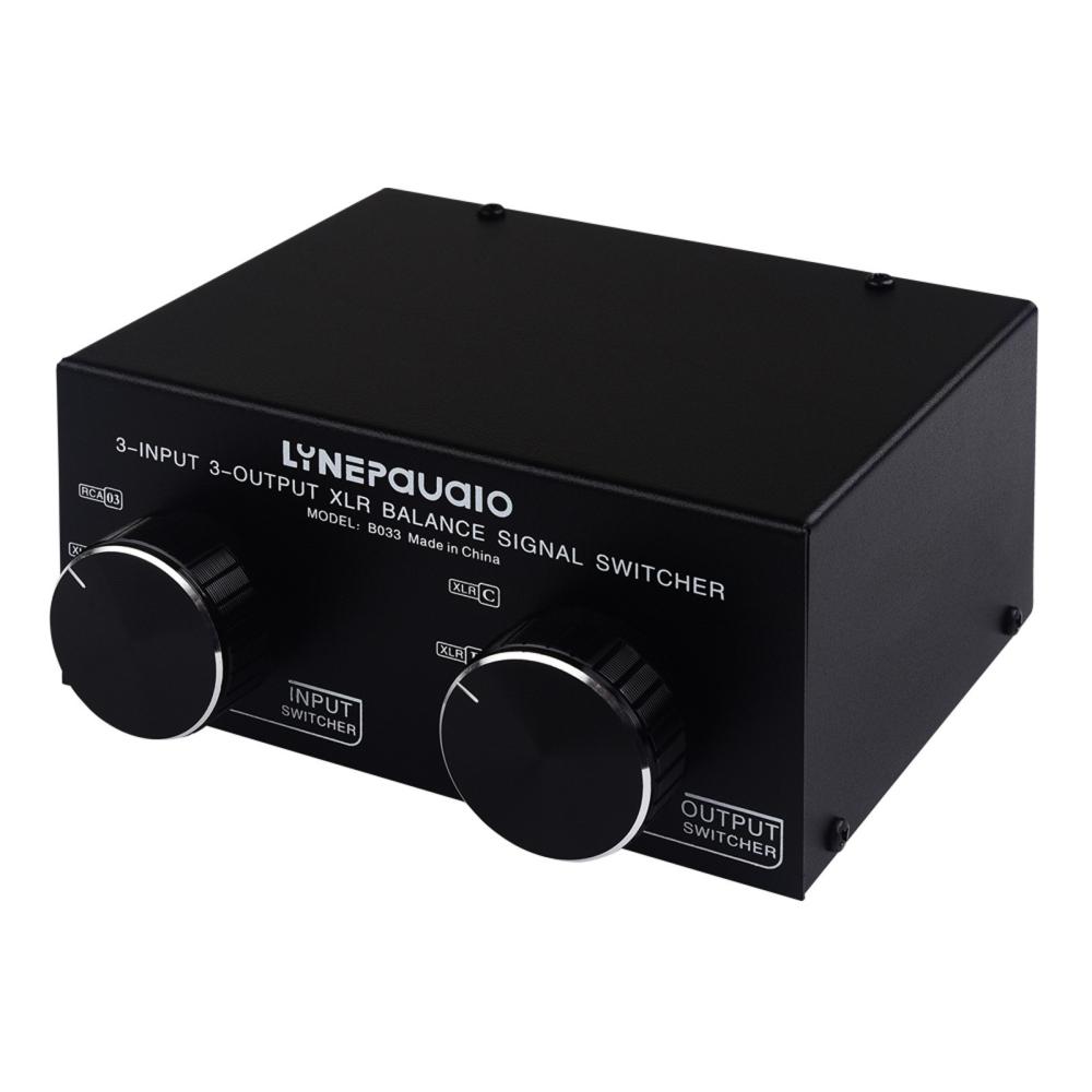 Pro Audio Equipment |   LYNEPAUAIO 3 Input to 3 Output Fully Balanced XLR Signal Passive Stereo Selector Black Musical Instruments Black