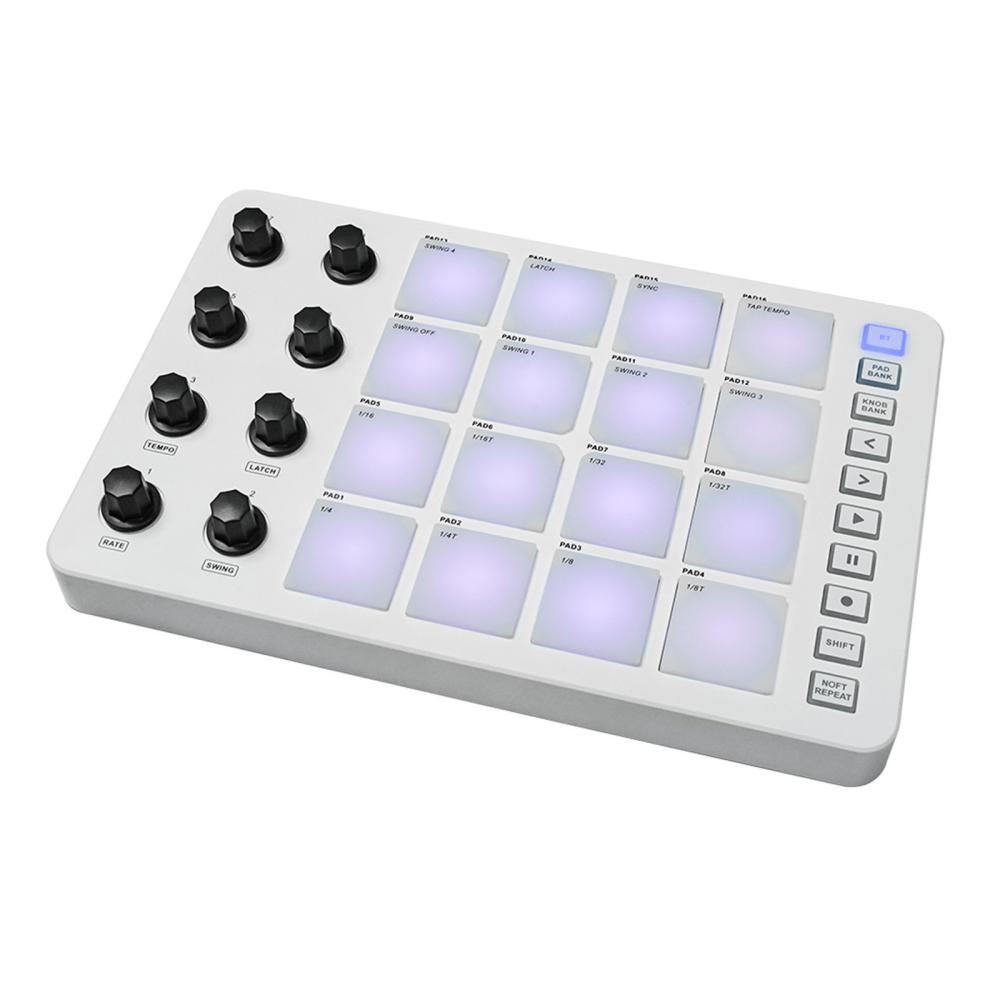 Pro Audio Equipment |   M-VAVE MIDI Controller Strike Pad RGB Backlight MIDI Keyboard Portable MIDI Pad SMC-PAD White Musical Instruments Pro Audio Equipment