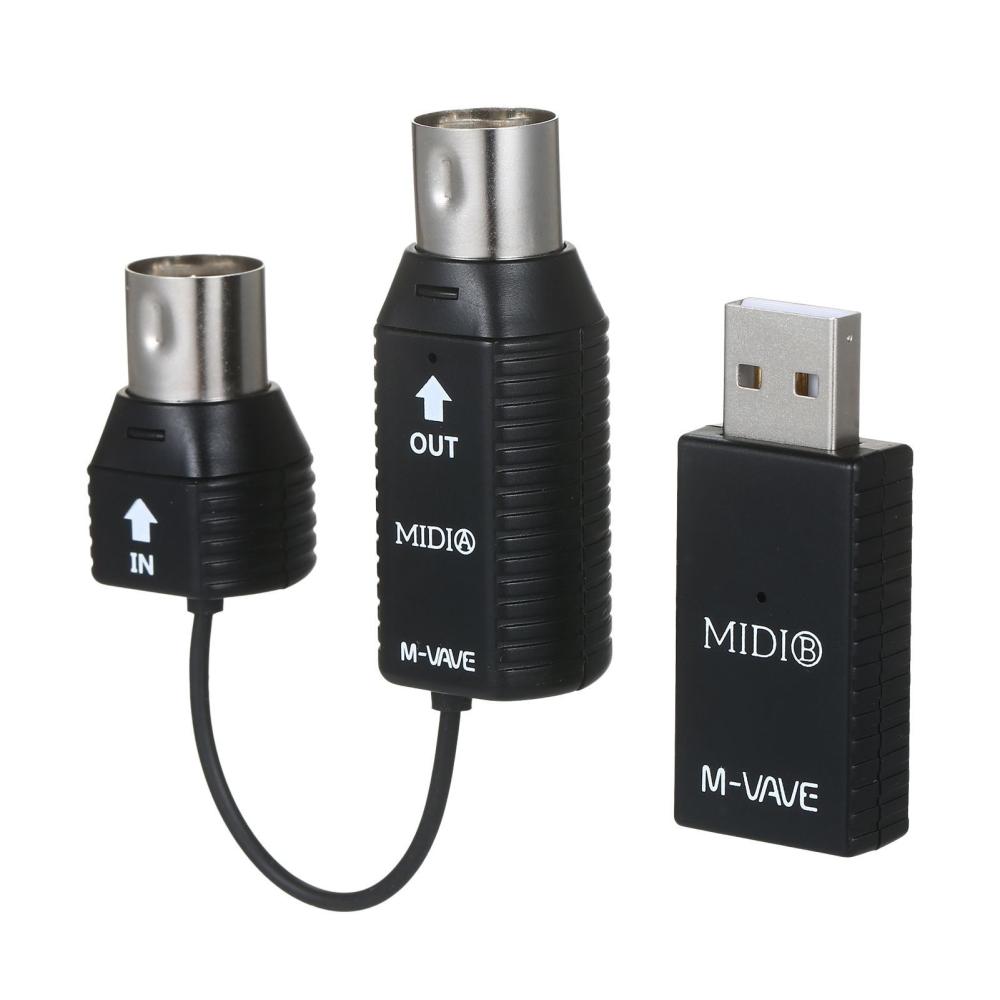 Pro Audio Equipment |   M-VAVE MS1 Mini Wireless Transmission System MIDI System MIDI Wireless Adapter Black Musical Instruments Black