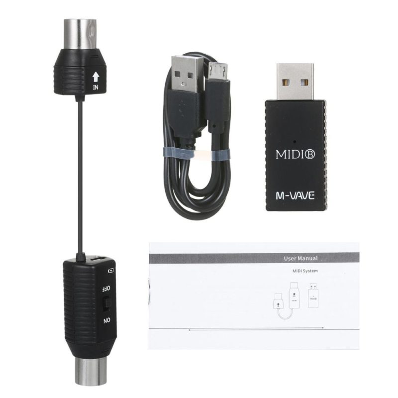 Pro Audio Equipment |   M-VAVE MS1 Mini Wireless Transmission System MIDI System MIDI Wireless Adapter Black Musical Instruments Black