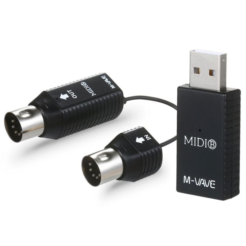 Pro Audio Equipment |   M-VAVE MS1 Mini Wireless Transmission System MIDI System MIDI Wireless Adapter Black Musical Instruments Black