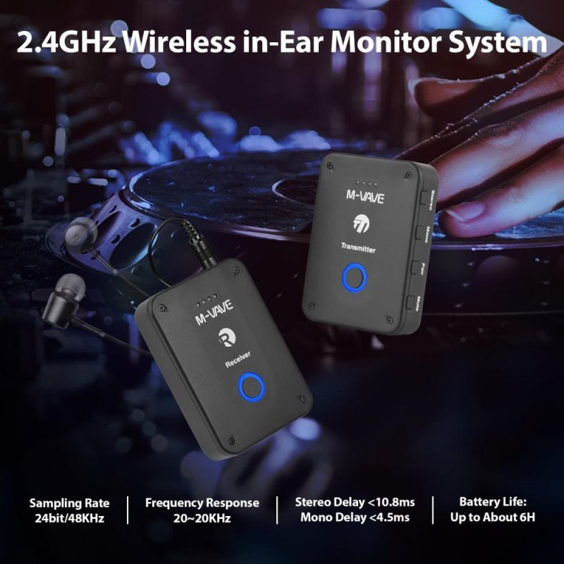 Pro Audio Equipment |   M-VAVE WP-9 Wireless Earphone Monitor Transmission System: High-Quality Sound with Low Latency Black Musical Instruments Black