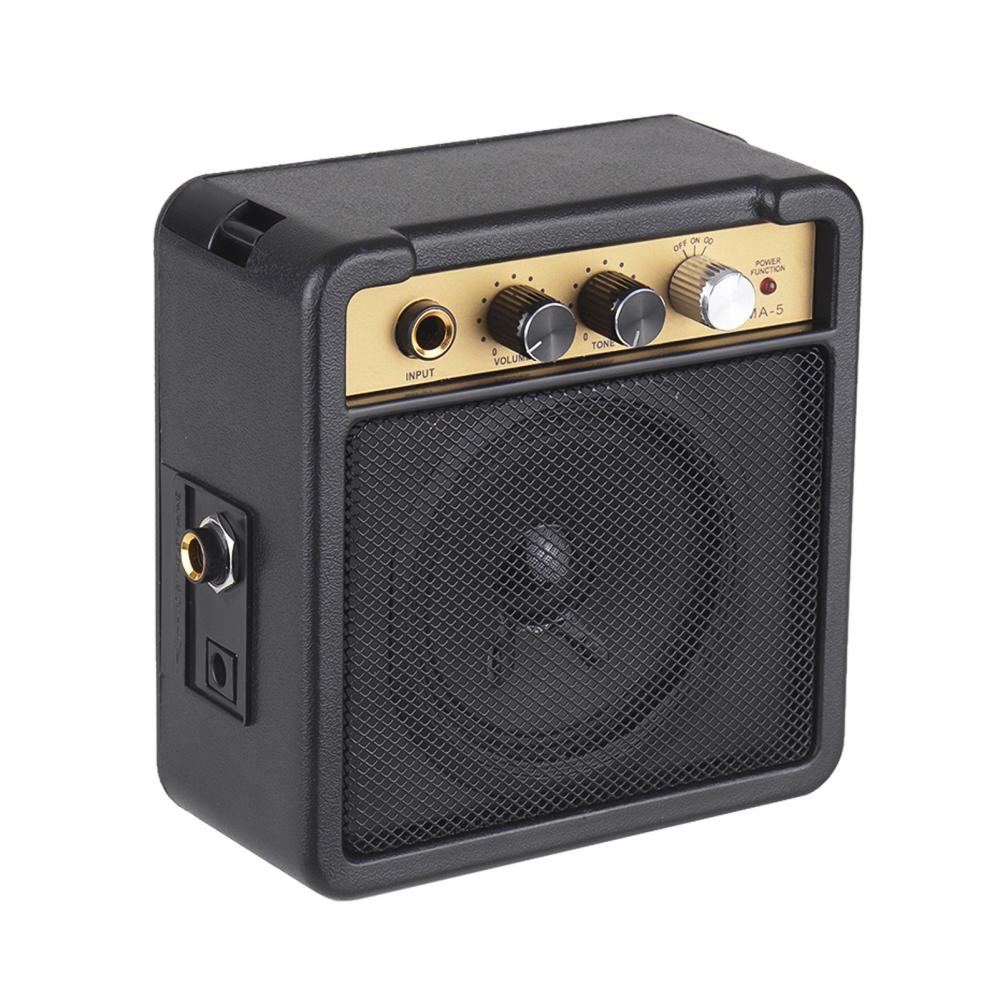 Pro Audio Equipment |   MA-5 Mini Guitar Amplifier Amp Speaker 1W with 6.35mm Input 1/4 Inch Headphone Output Black Musical Instruments Black