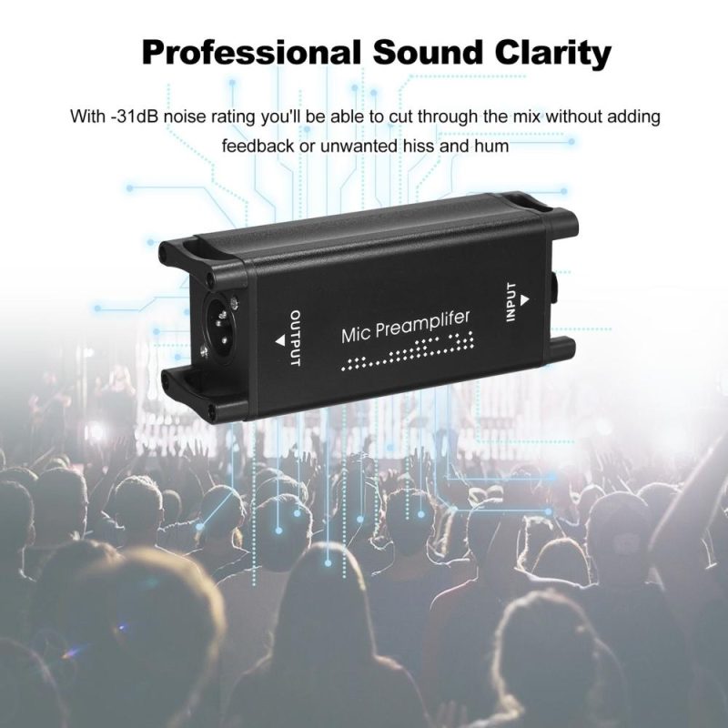 Pro Audio Equipment |   Mic Activator Ultra-Clean Gain Microphone Preamplifier Black Musical Instruments Black