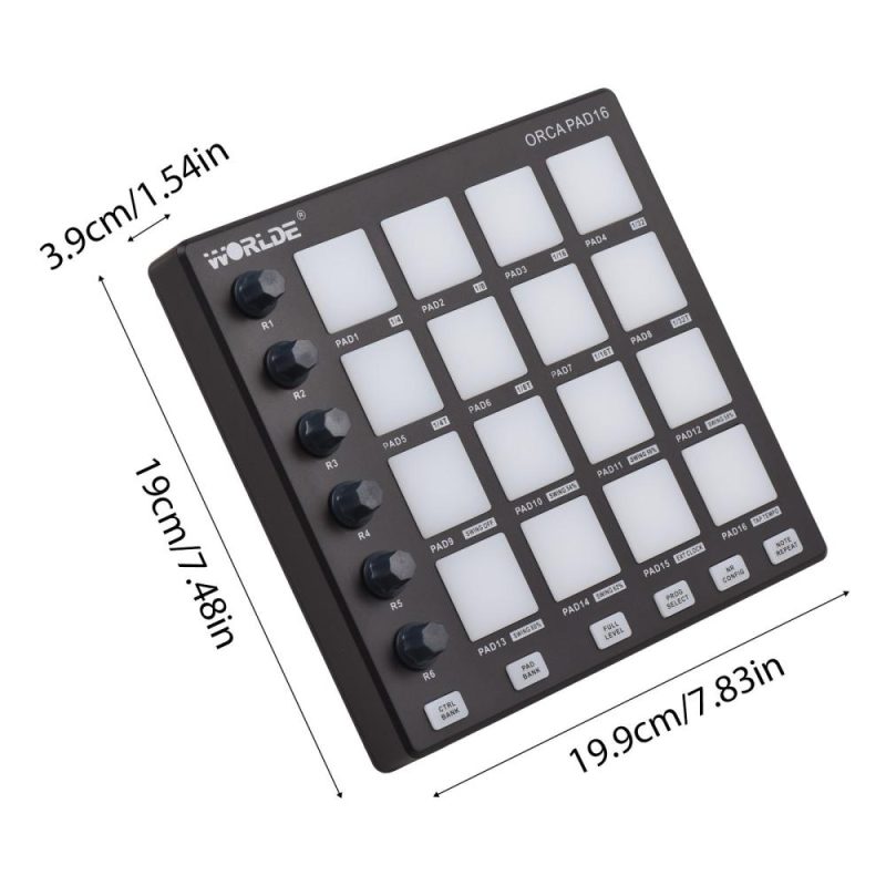 Pro Audio Equipment |   MIDI Controller Beat Maker Machine Portable Mini MIDI Controller Pad USB for Beginner Music Production Black Musical Instruments Black