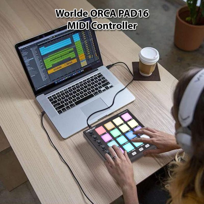 Pro Audio Equipment |   MIDI Controller Beat Maker Machine Portable Mini MIDI Controller Pad USB for Beginner Music Production Black Musical Instruments Black