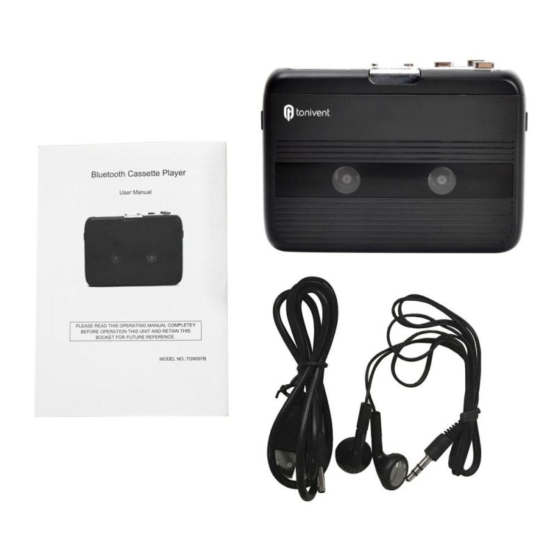 Pro Audio Equipment |   Mini Cassette Player Tape Record FM Radio with 3.5mm Headphone Jack Volume Control Black Musical Instruments Black