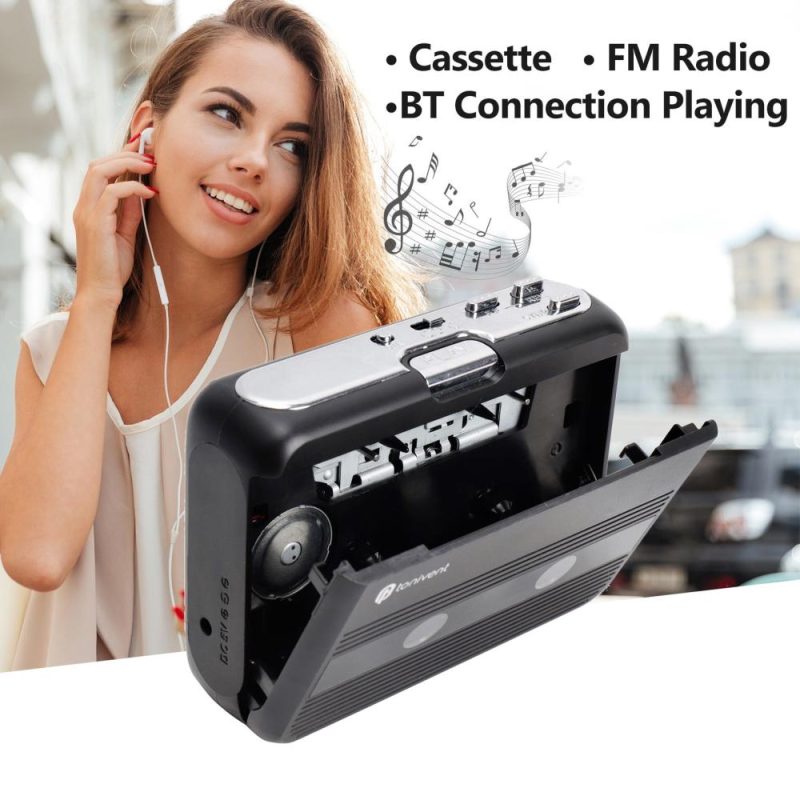 Pro Audio Equipment |   Mini Cassette Player Tape Record FM Radio with 3.5mm Headphone Jack Volume Control Black Musical Instruments Black