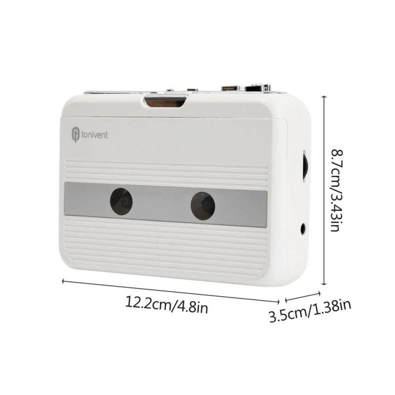 Pro Audio Equipment |   Mini Cassette Player Tape Record FM Radio with 3.5mm Headphone Jack Volume Control White Musical Instruments Pro Audio Equipment