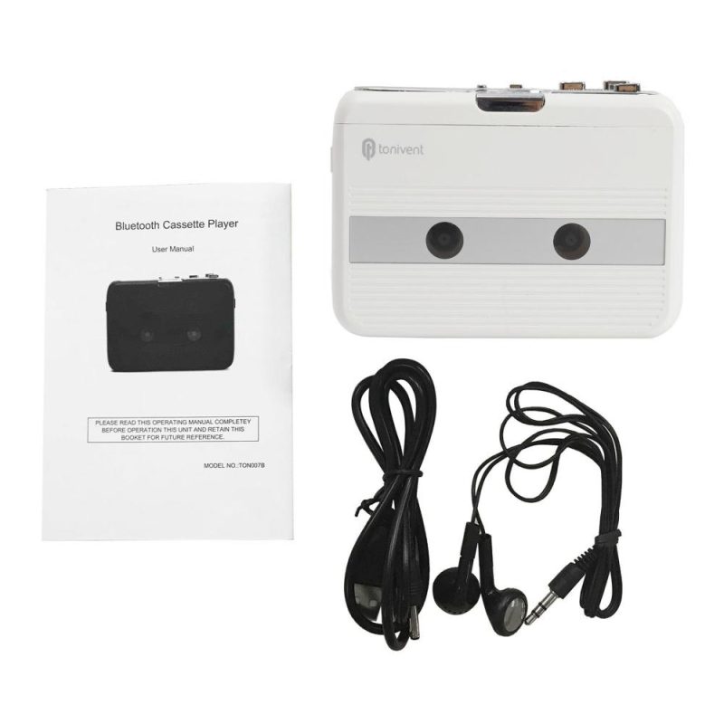 Pro Audio Equipment |   Mini Cassette Player Tape Record FM Radio with 3.5mm Headphone Jack Volume Control White Musical Instruments Pro Audio Equipment