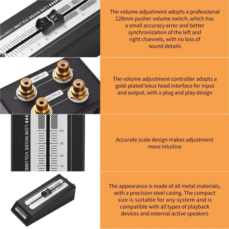 Pro Audio Equipment |   Mini Low Noise Volume Controller CX-02 Volume Adjustment Device Black Musical Instruments Black