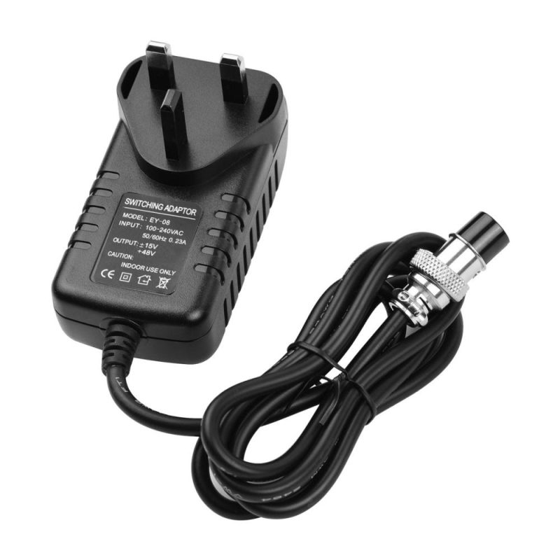 Pro Audio Equipment |   Mixing Console Mixer Power Supply AC Adapter 15V 230mA Universal 4-Pin Round Connector Black Musical Instruments Black