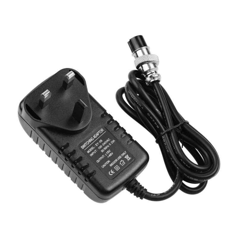 Pro Audio Equipment |   Mixing Console Mixer Power Supply AC Adapter 15V 230mA Universal 4-Pin Round Connector Black Musical Instruments Black