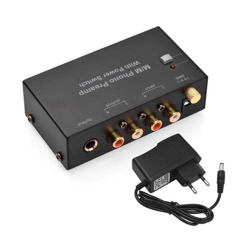 Pro Audio Equipment |   M/M Phono Preamp with Power Switch Ultra-compact Phono Preamplifier Turntable Preamp with RCA 1/4-inch TRS Interface Musical Instruments Pro Audio Equipment