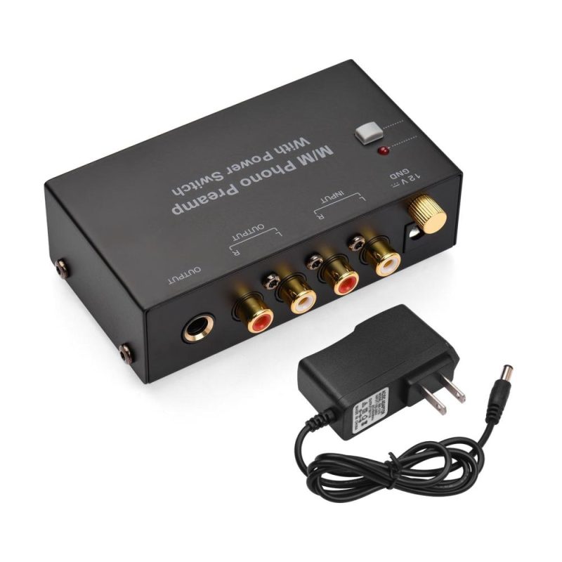 Pro Audio Equipment |   M/M Phono Preamp with Power Switch Ultra-compact Phono Preamplifier Turntable Preamp with RCA 1/4-inch TRS Interface Musical Instruments Pro Audio Equipment