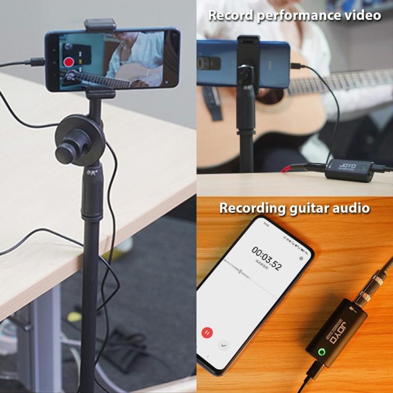 Pro Audio Equipment |   MOMIX-CAB / Guitar Audio Interface / Mini Recording Sound Card / Live Streaming Black Musical Instruments Black