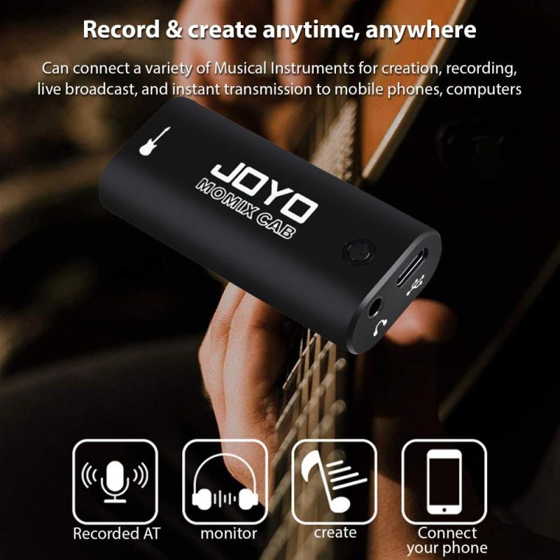 Pro Audio Equipment |   MOMIX-CAB / Guitar Audio Interface / Mini Recording Sound Card / Live Streaming Black Musical Instruments Black