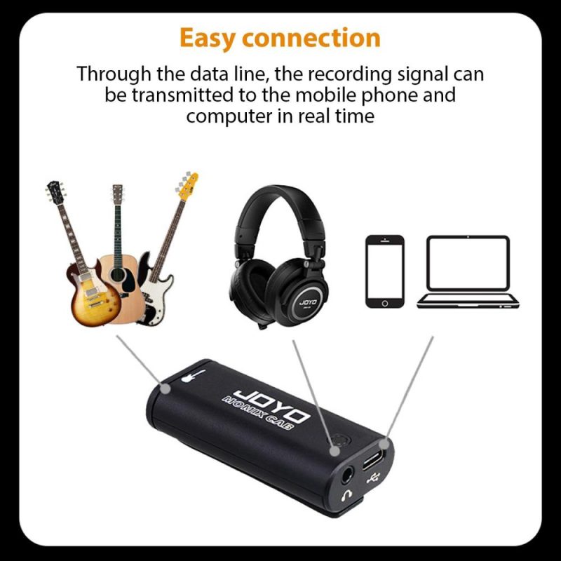 Pro Audio Equipment |   MOMIX-CAB / Guitar Audio Interface / Mini Recording Sound Card / Live Streaming Black Musical Instruments Black