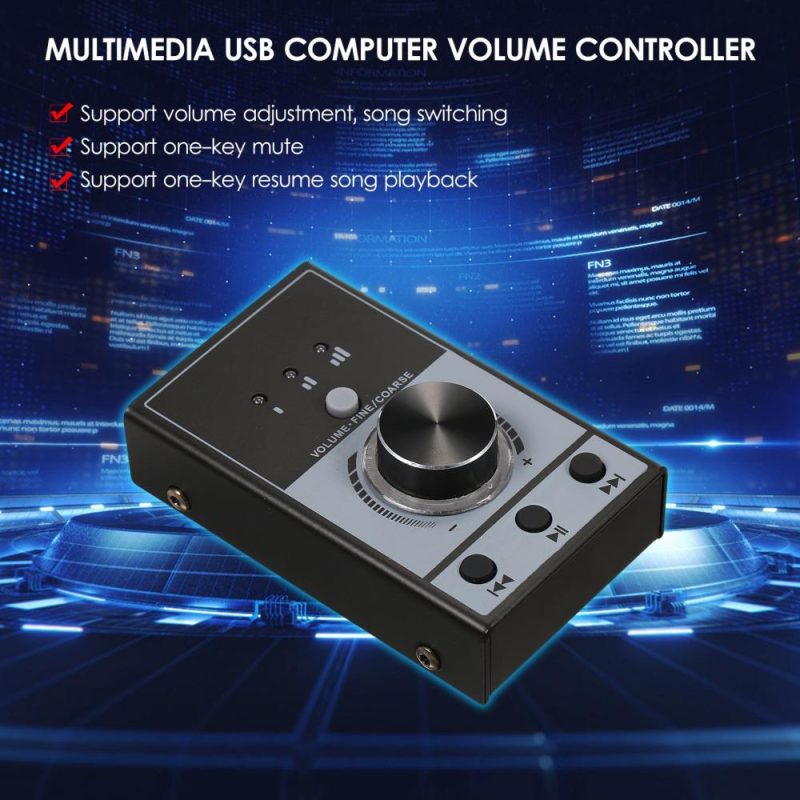 Pro Audio Equipment |   Multimedia USB Computer Volume Control Controller Multimedia USB Controller Knob Grey Musical Instruments Grey