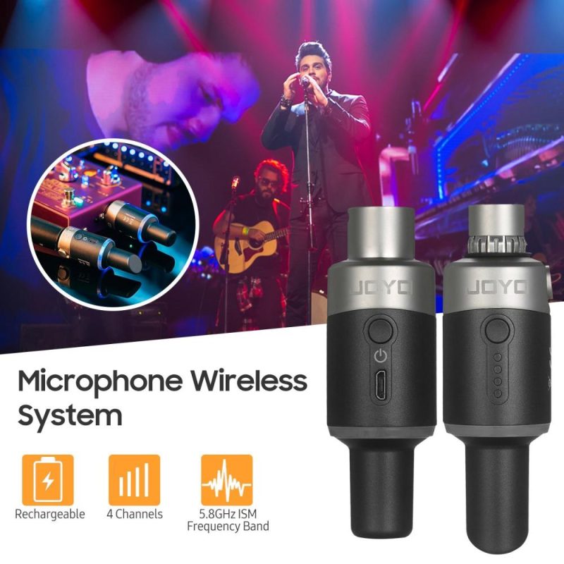 Pro Audio Equipment |   MW-1 5.8GHz Rechargeable Wireless Microphone System Wireless Microphone Transmitter & Receiver Black Musical Instruments Black