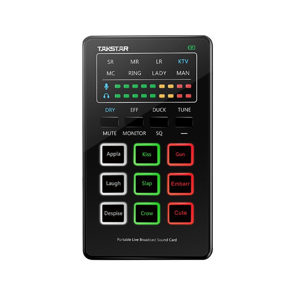 Pro Audio Equipment |   MX1 mini Sound Card Voice Changer Portable Audio Mixing board BT Connection Type-C Interface Red Musical Instruments Pro Audio Equipment