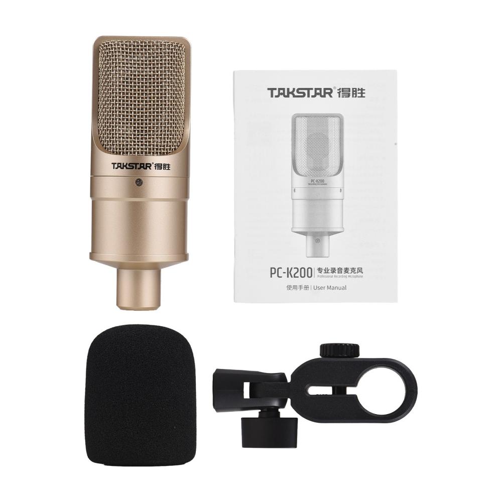 Pro Audio Equipment |   PC-K200 Condenser Microphone – Superior Sound for Recording and Podcasting Golden Musical Instruments Golden