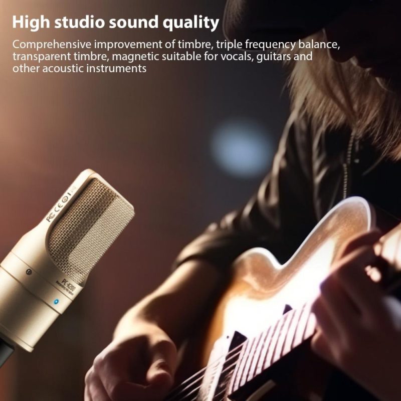 Pro Audio Equipment |   PC-K200 Condenser Microphone – Superior Sound for Recording and Podcasting Golden Musical Instruments Golden