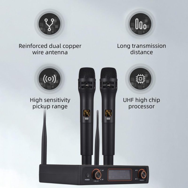 Pro Audio Equipment |   Professional 16 Channels UHF Wireless Handheld Microphone System 2 Microphones 1 Receiver Musical Instruments Pro Audio Equipment