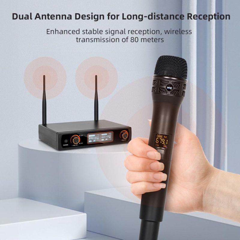 Pro Audio Equipment |   Professional 16 Channels UHF Wireless Handheld Microphone System 2 Microphones 1 Receiver Musical Instruments Pro Audio Equipment